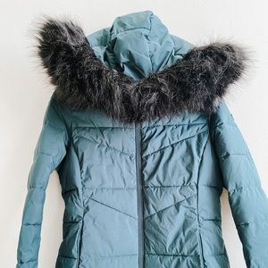 NWT Calvin Klein hooded dark green puffer jacket size m